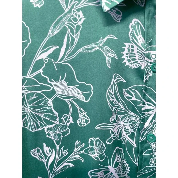 Ophelia Roe Dress Womens Medium Floral Button Front Shirt Dress Romantic - Picture 12 of 13